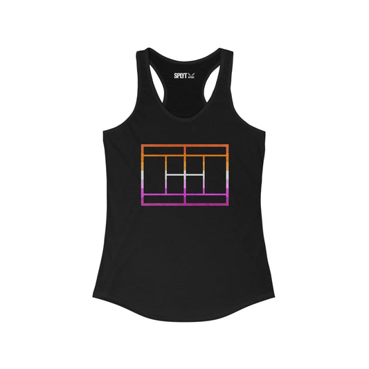 The "Ad Out" - Pride Lesbian Flag Tennis On-Court Tank